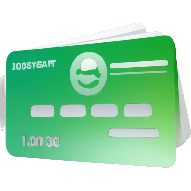 payment card with green color emoji