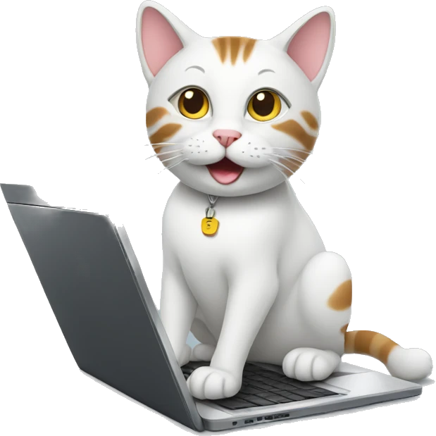 a cat with a laptop emoji