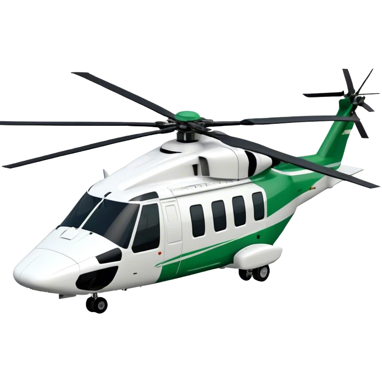 AgustaWestland AW139 - Leonardo (Model Year: 2022) (Iconic colour: White with green accents) emoji