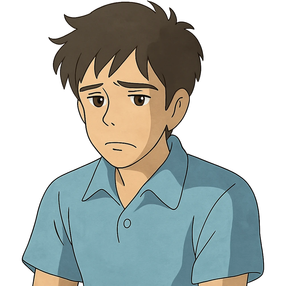 disappointed young man emoji