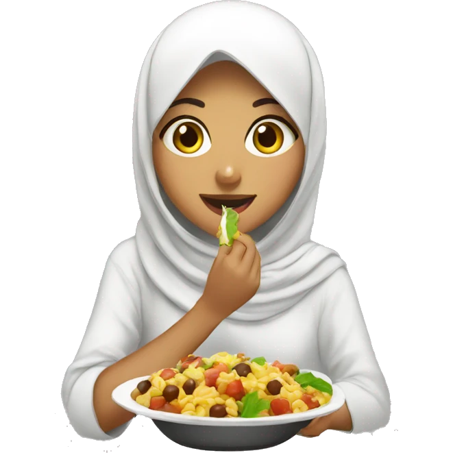 A muslim girl eating ramdan food emoji
