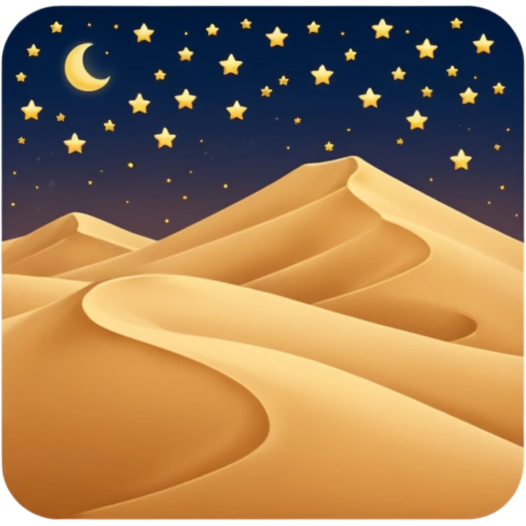 Sand dunes Desert at night emoji