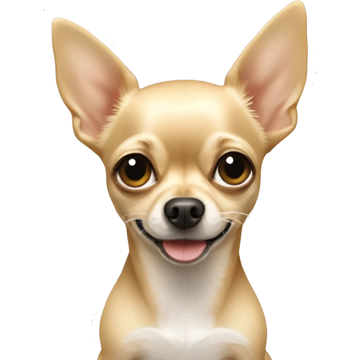 Beige Chihuahua with his mistress blonde emoji