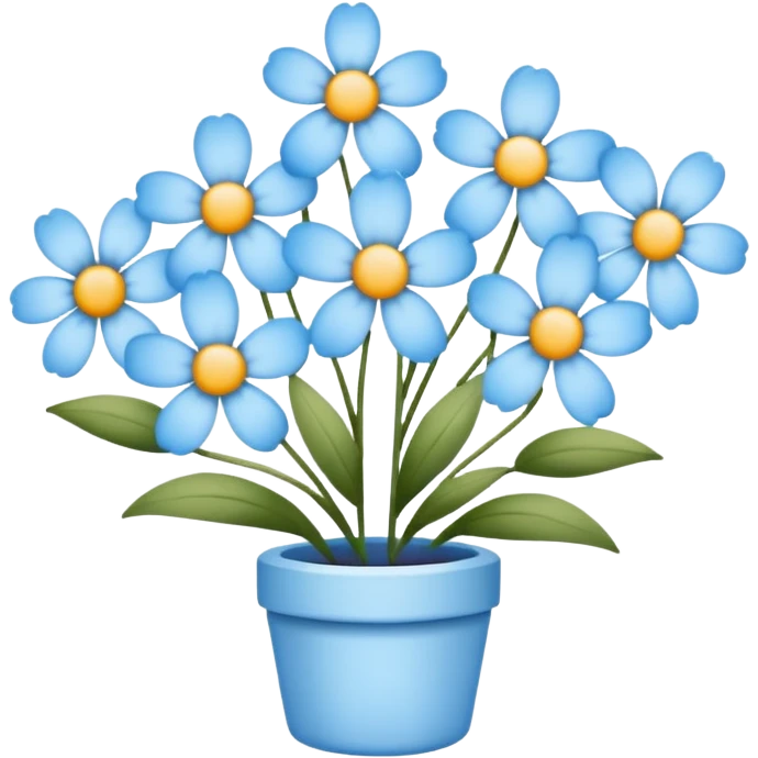 light blue small flowers cute  emoji