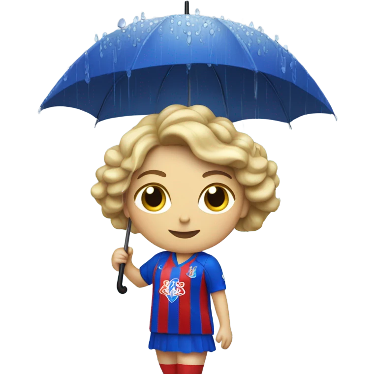  White Lady Crystal palace football supporter in the rain emoji