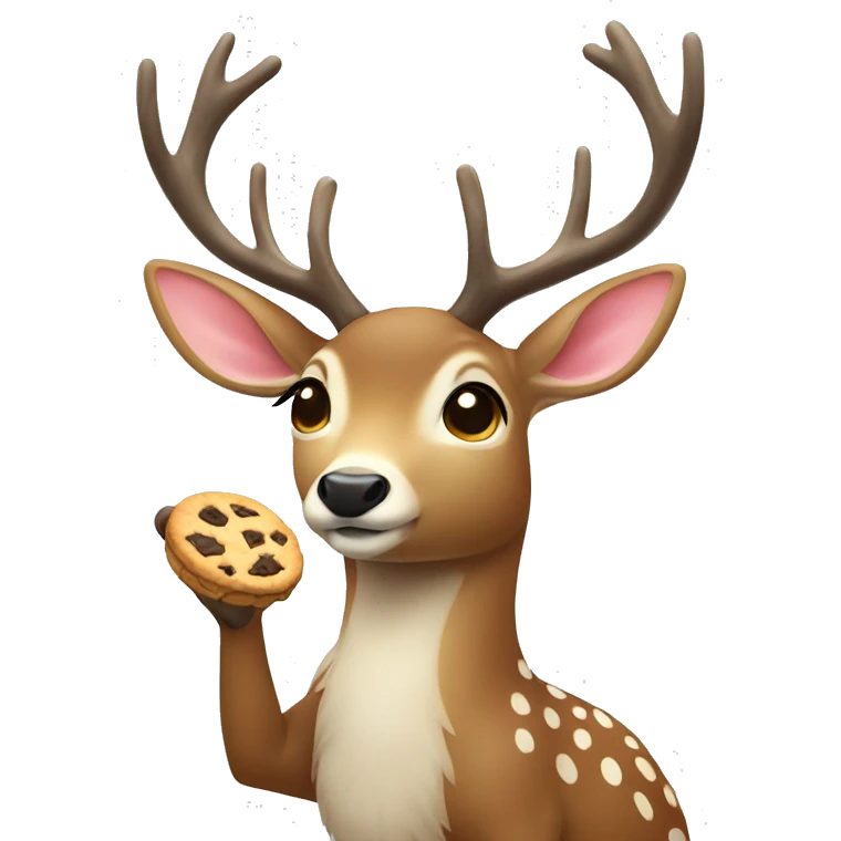 Deer from Japan eating cookie emoji