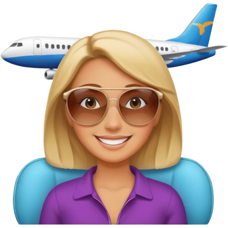 woman using travel pillow in plane emoji