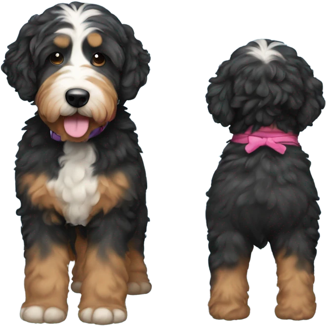 Bernedoodle in swimsuit emoji