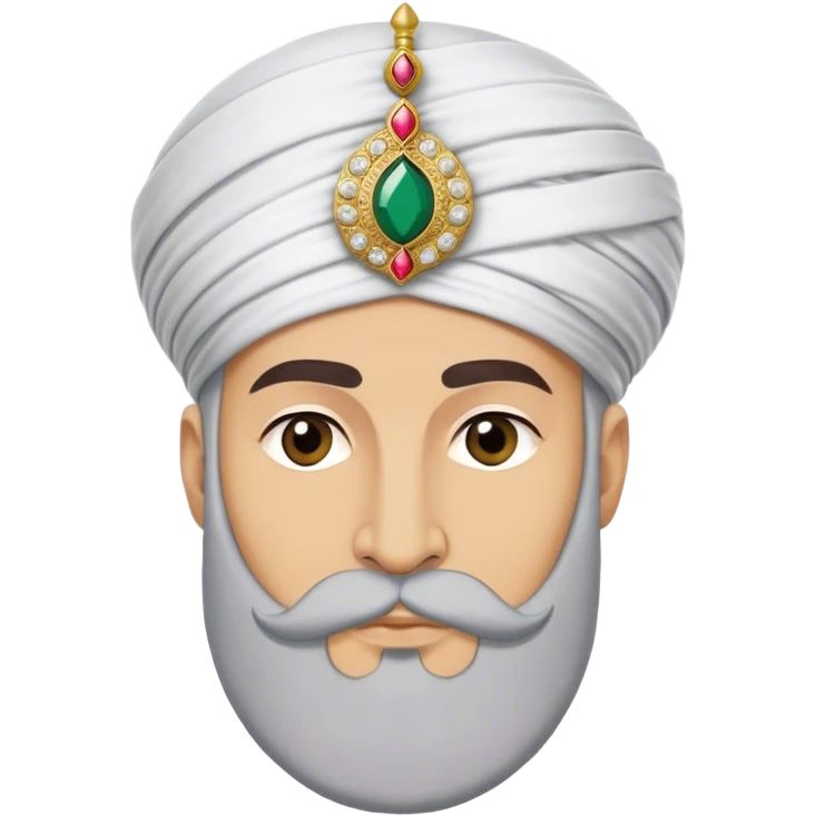 ​Cinematic Realistic Portrait of Suleiman the Magnificent, depicted as a regal Ottoman sultan adorned with a large, white, round, tall turban and a majestic grey beard, his commanding gaze bathed in warm, historic lighting that exudes timeless authority and grandeur, emoji