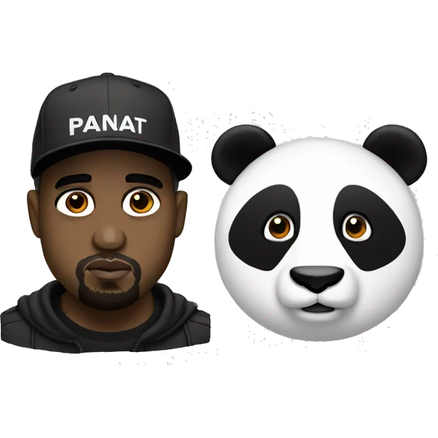 kanye west wearing a panda hat emoji