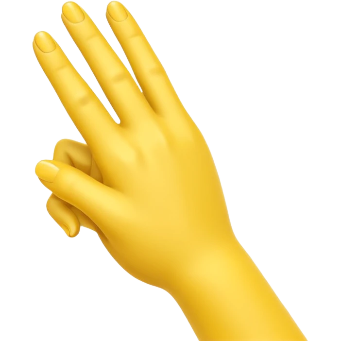 A 3D Apple-style yellow hand emoji, posed gracefully as if dancing, index finger extended and drawing a circular motion in the air, elegant curved motion lines around the finger showing the round movement, playful and dynamic gesture, smooth glossy surface, clean minimal background emoji