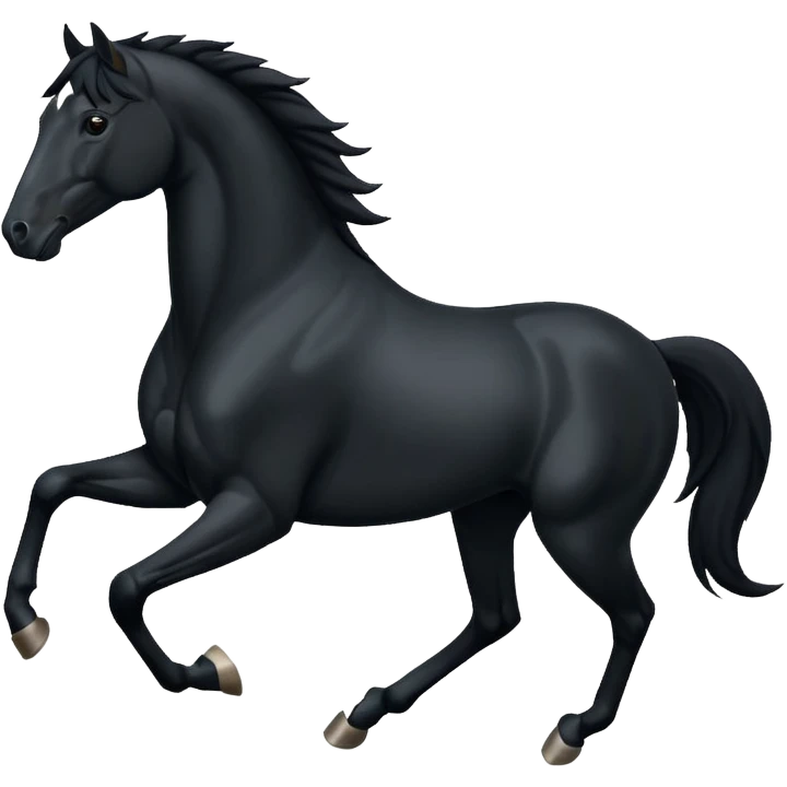 Black horse is running emoji