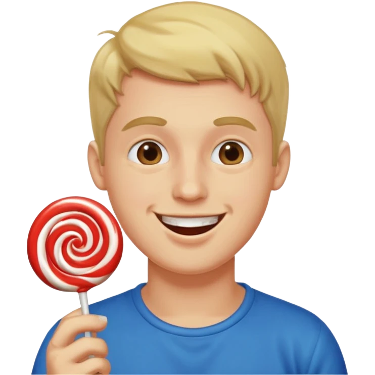 Guy eating lollipop emoji