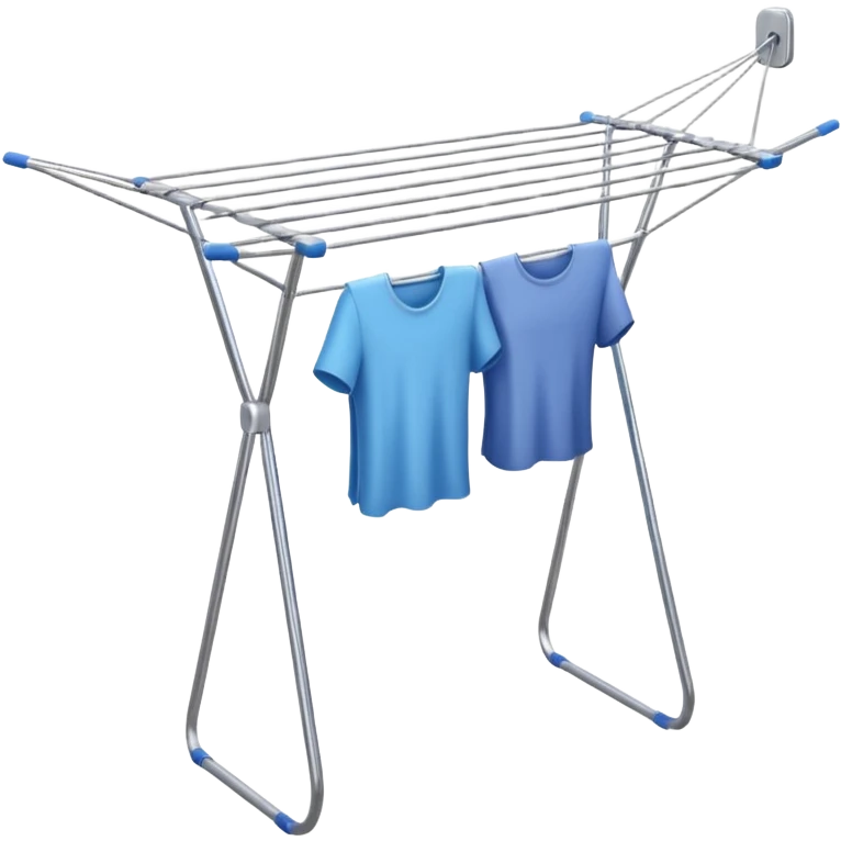 Clothes Drying Rack with a single central steel post, and fanning-out clotheslines at the top emoji