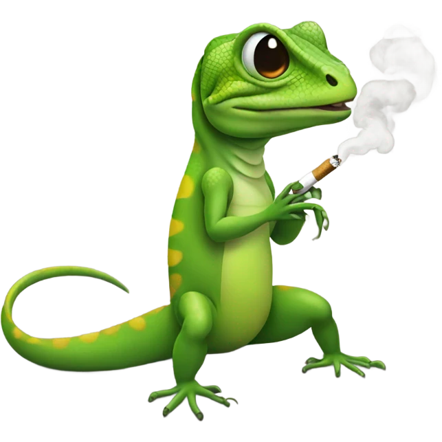 Lizard smoking emoji