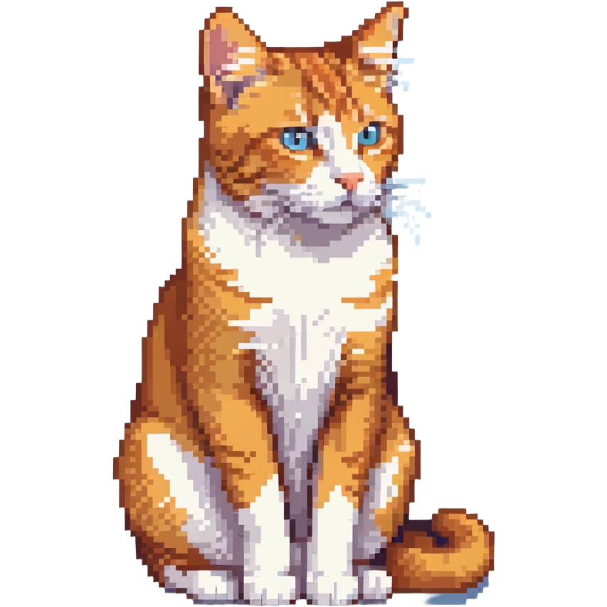 orange tabby cat sitting position, showing full body emoji