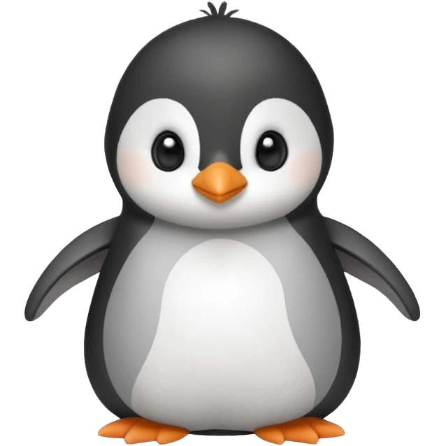 Adorable fluffy baby penguin plushy with the initials YH on the stomach  emoji