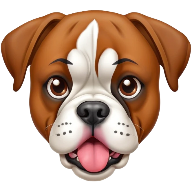 Boxer dog sticking tongue out looking crazy  emoji