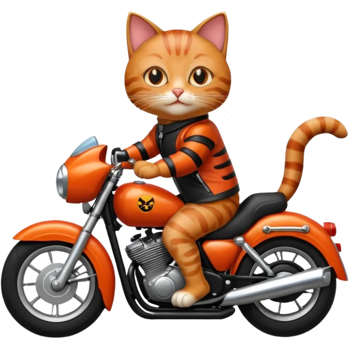 Cat on red and black motorcycle emoji