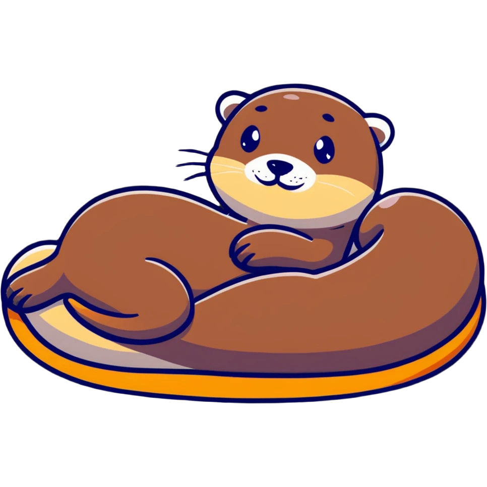 Otter laying in bed all cozy  emoji