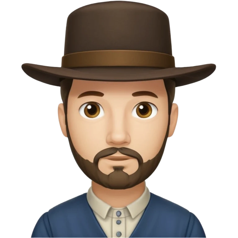 Amish man with goatee. 0 mustache  emoji
