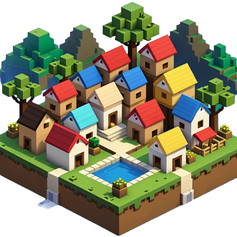 2d Minecraft Village  emoji