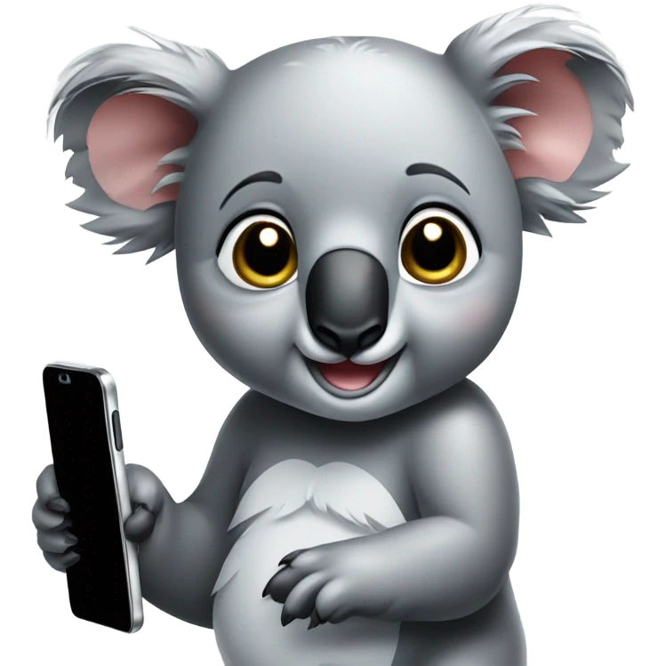 Cute koala making call emoji