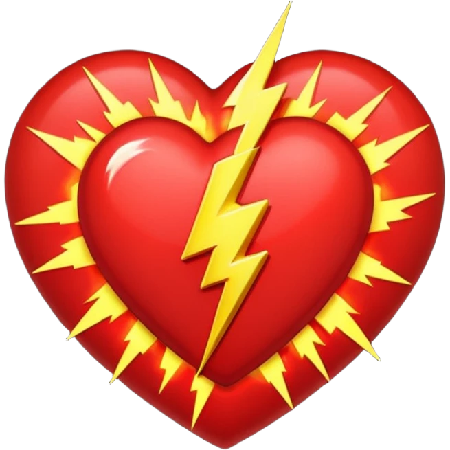 Heart with a lighting going through it emoji