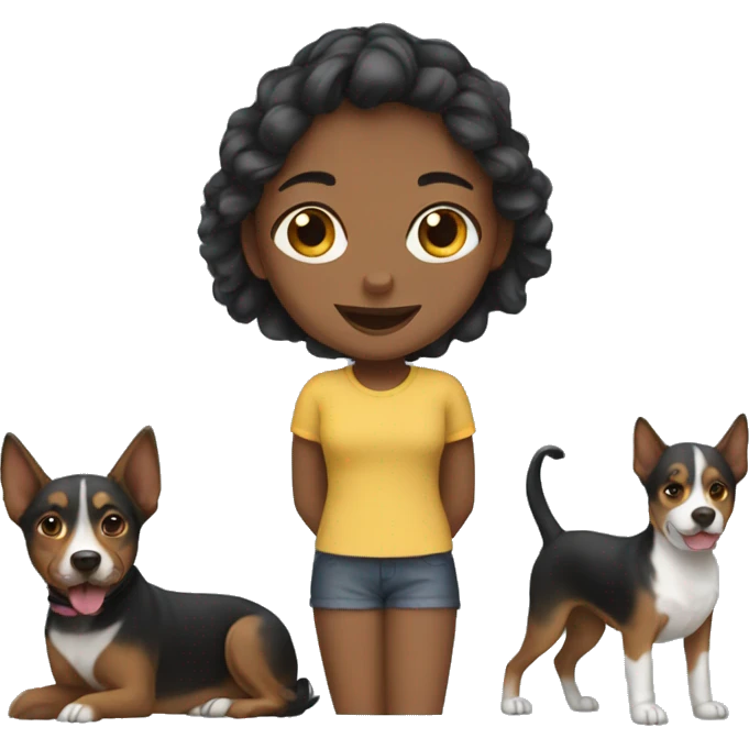 Girl with dogs emoji