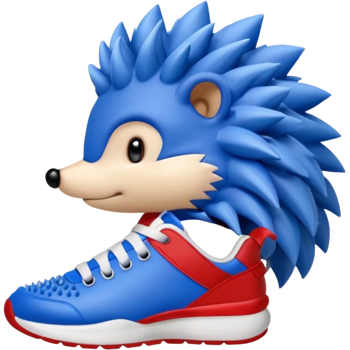 A blue hedgehog with 6 spines and white gloves  emoji