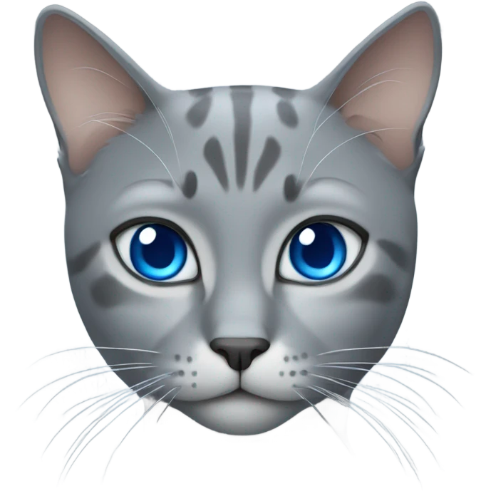 Gray cat with blue eyes emoji