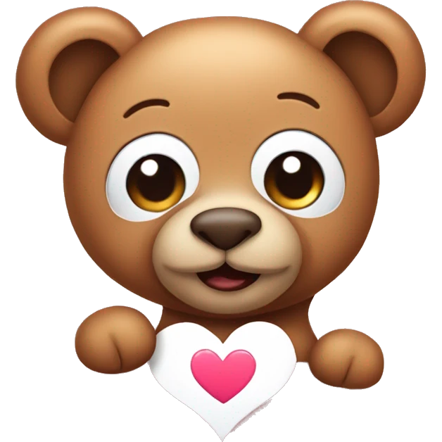 Cute teddy with Heart eyes  emoji