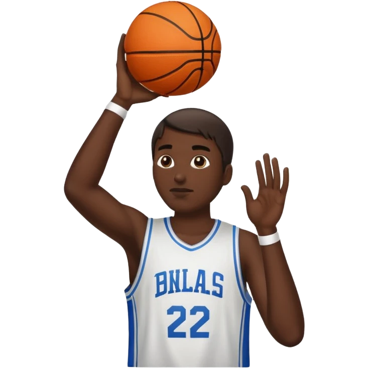 man shooting basketball and airballing emoji