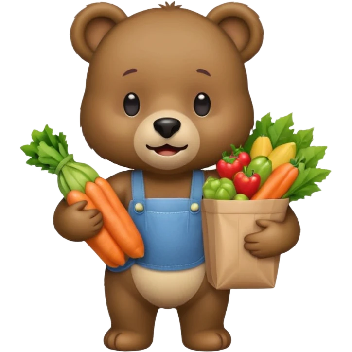 iphone bear emoji with grocery emoji