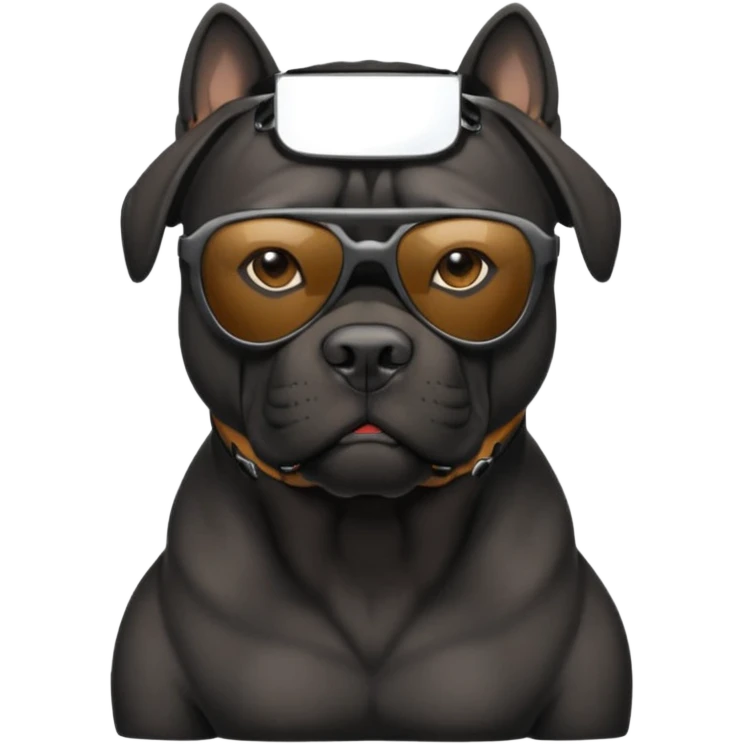 A a black cane corso with Oakley sunglasses emoji