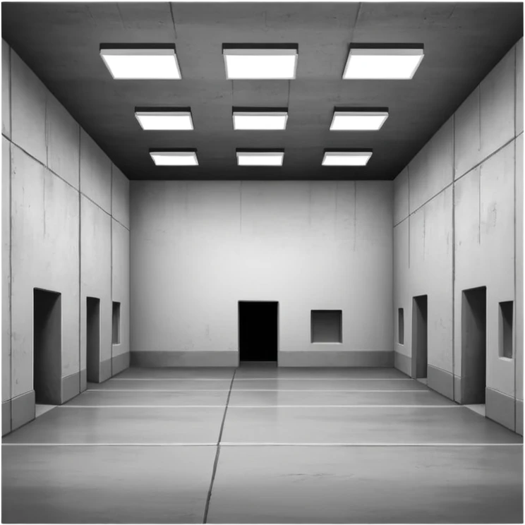 a 2d warehouse in black and white for a report emoji