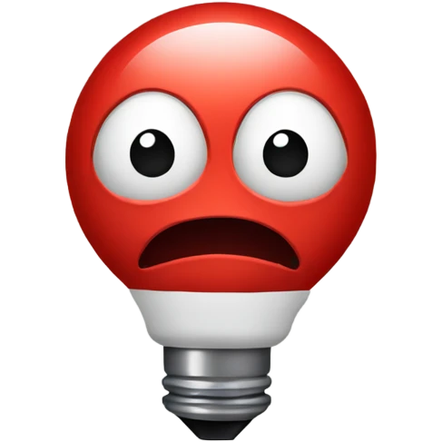 A red bulb nervous emoji