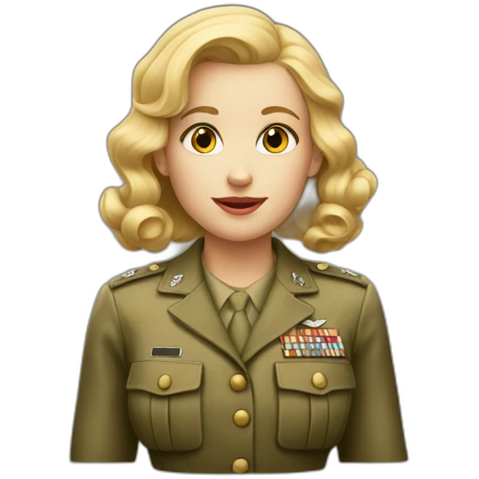 blonde hair girl WWII emoji