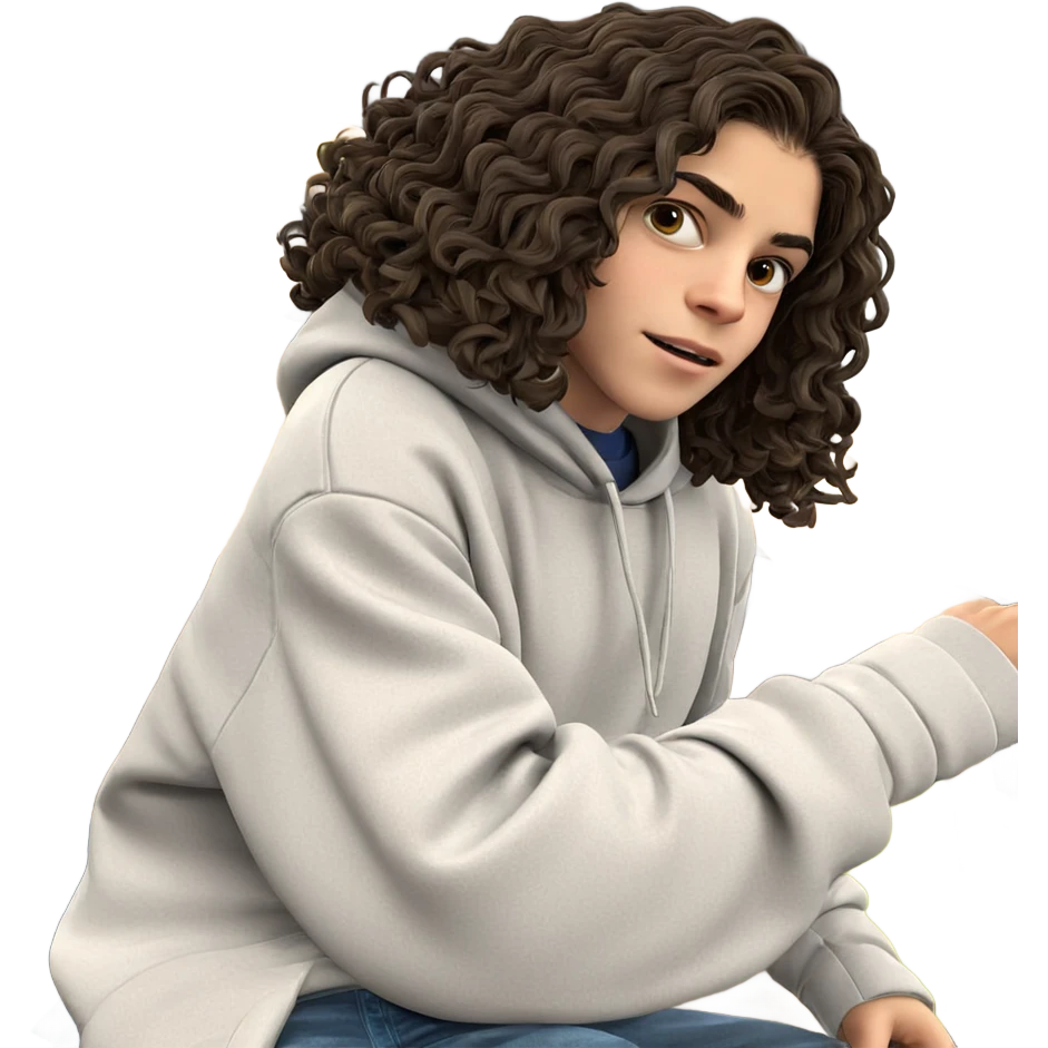thoughtful boy in a hoodie emoji