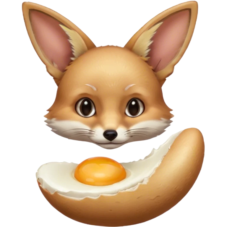 fennec holding an uncooked egg emoji