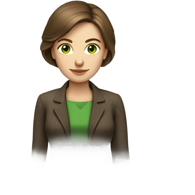 Russian woman architect brown hair green eyes  emoji