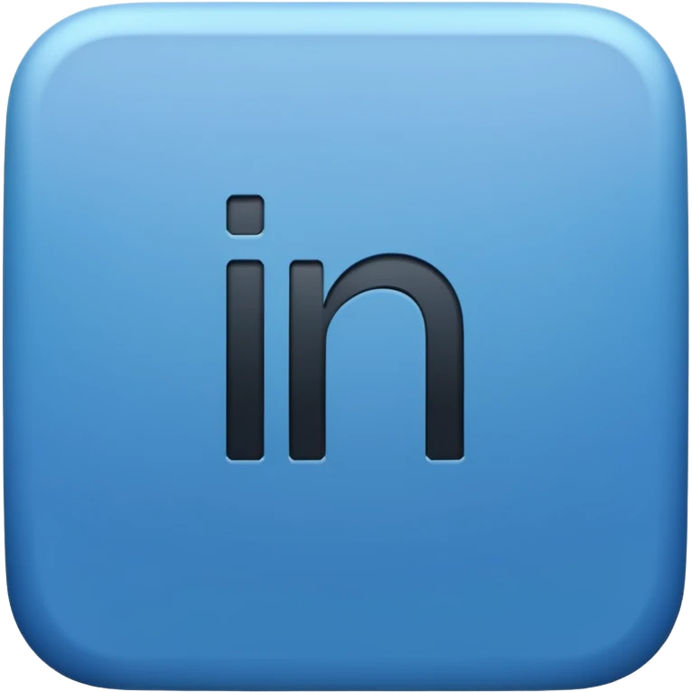 in blue square shape, create the word " IN"  in the middle emoji