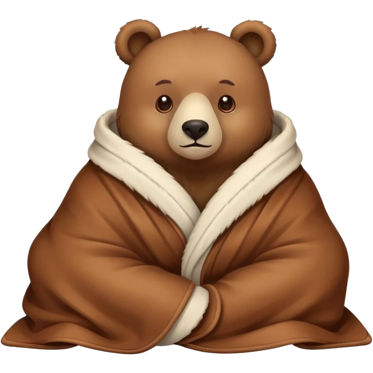 bear cozy in blanket emoji