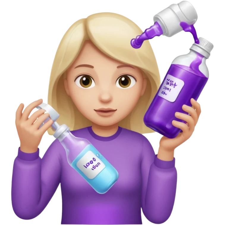 baby bottle with purple liquid and week emoji