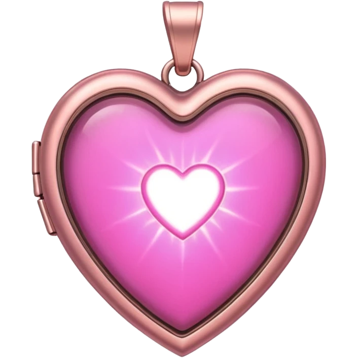 pink Heart-shaped locket (open, glowing) emoji