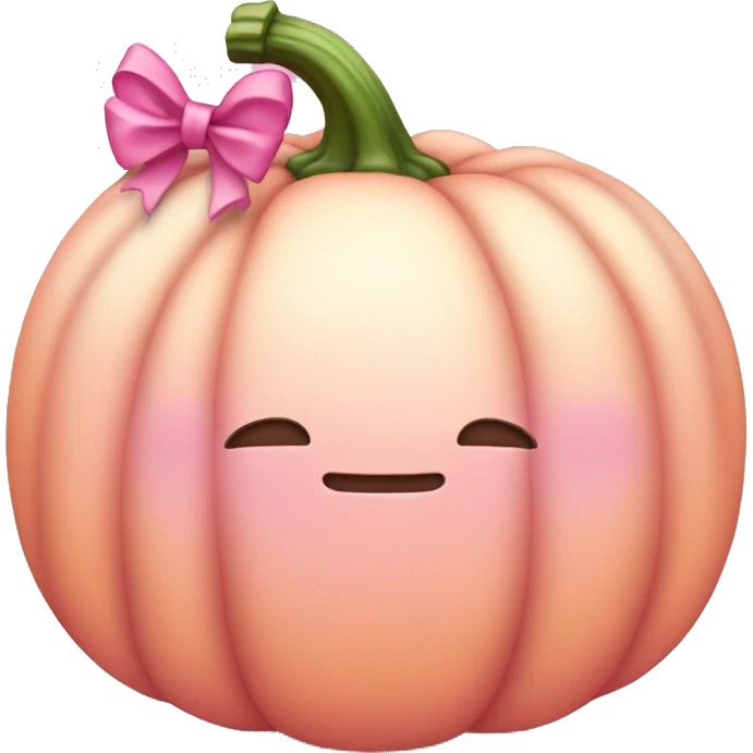 Light pink soft  Pumpkin with a pink bow emoji