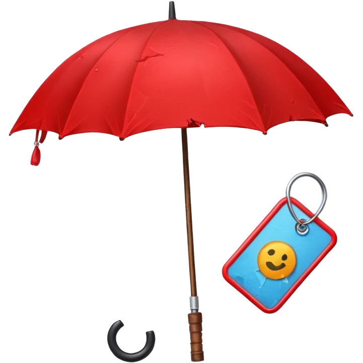Red umbrella, Lost & Found Objects. emoji