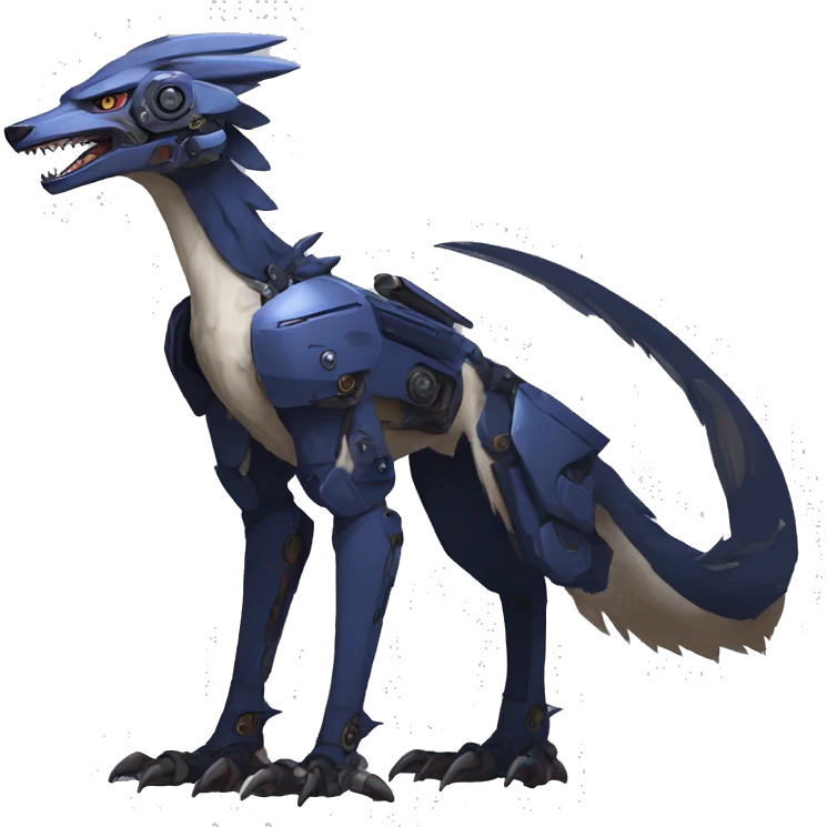 Anthro Futuristic Mechanical Sergal-raptor-nargacuga-vernid emoji