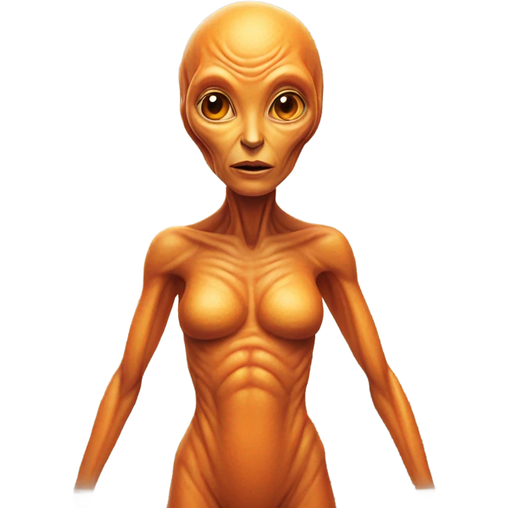 a orange alien woman full body emoji
