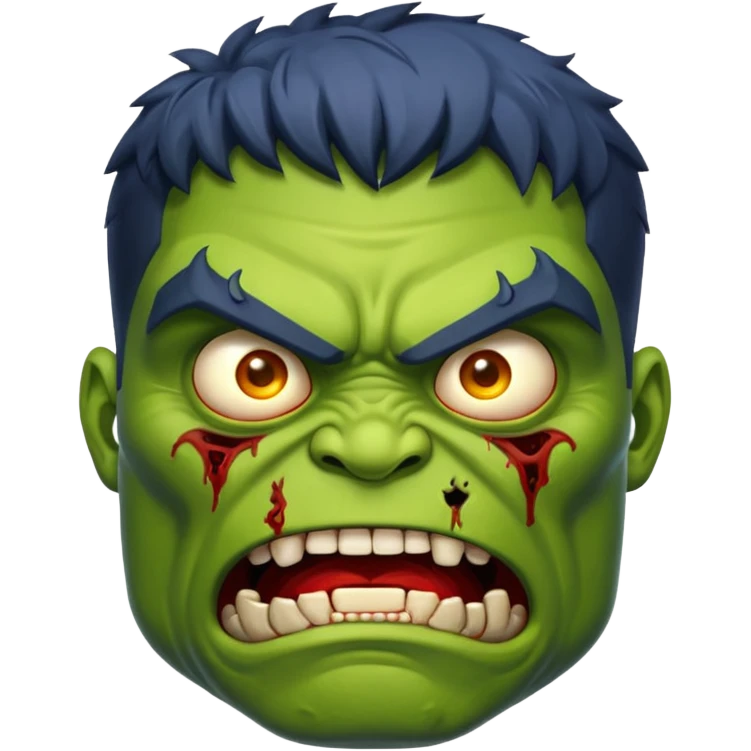 Zombie hulk face emoji